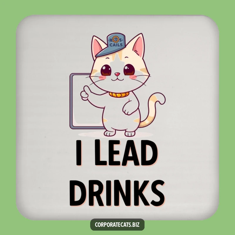 Funny Boss Cat Coaster Set - Hilarious Protection for Your Command Center