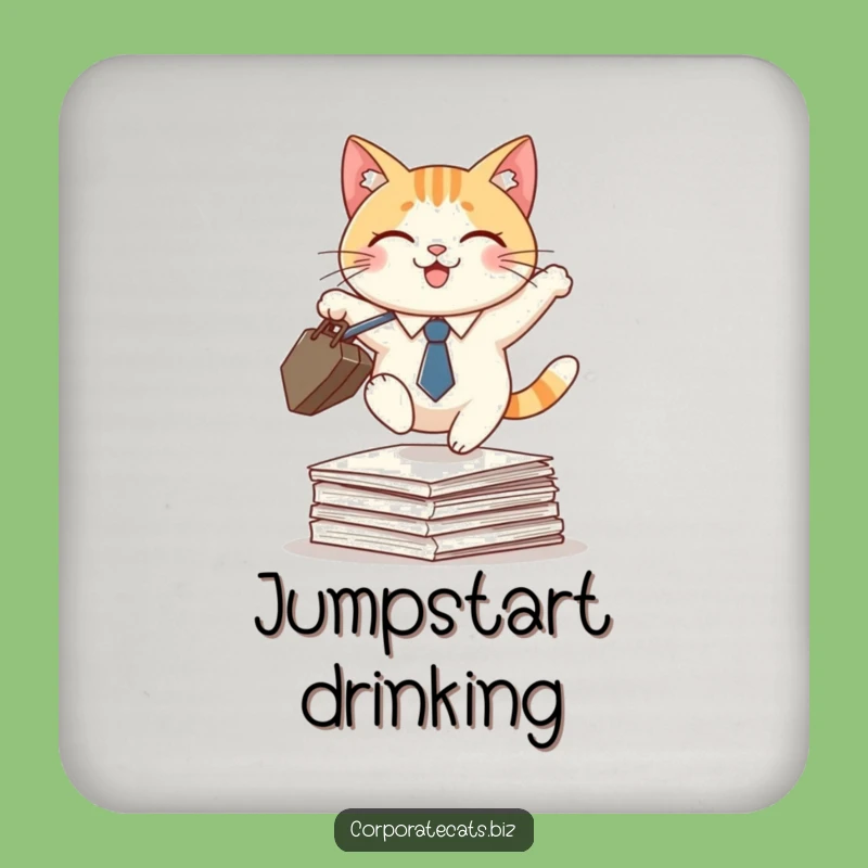 Funny Cat Business Card Coaster: Hilarious Table Protection!