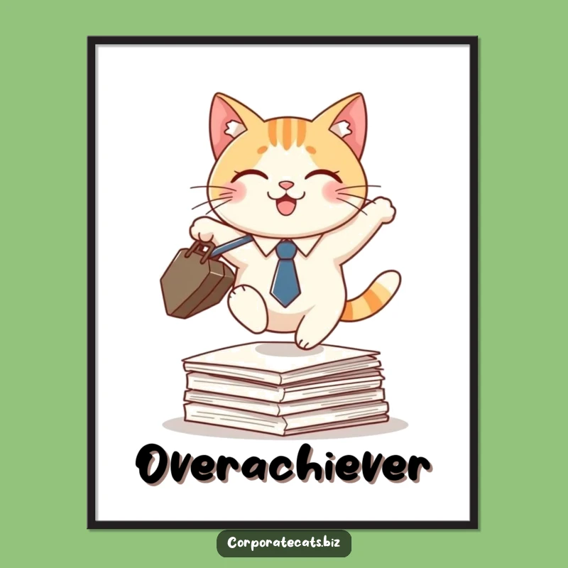 Funny Cat Hustle Poster: Hilarious Wall Art for Professionals!