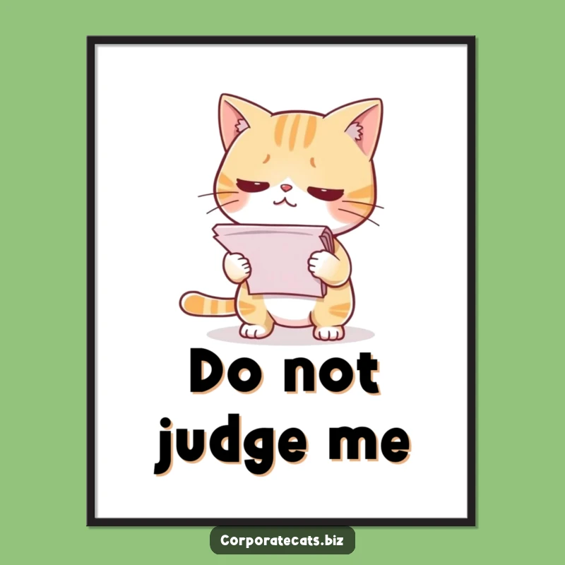 Funny Cat Nervous Papers Poster - Hilarious Wall Art for the Overwhelmed