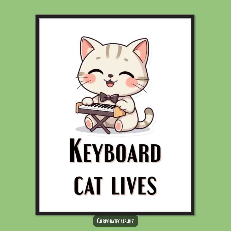 Funny Dapper Cat Pianist Poster: Adorn Your Walls with Hilarious Musical Art
