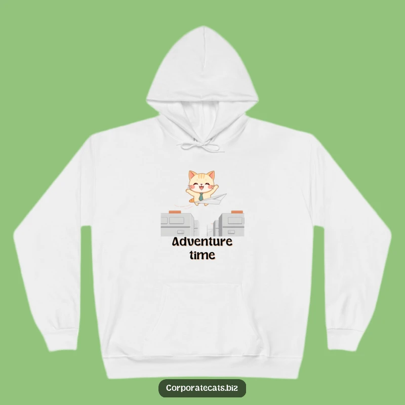 Funny Paper Airplane Cat Hoodie - Cozy and Hilarious Apparel for Dreamers
