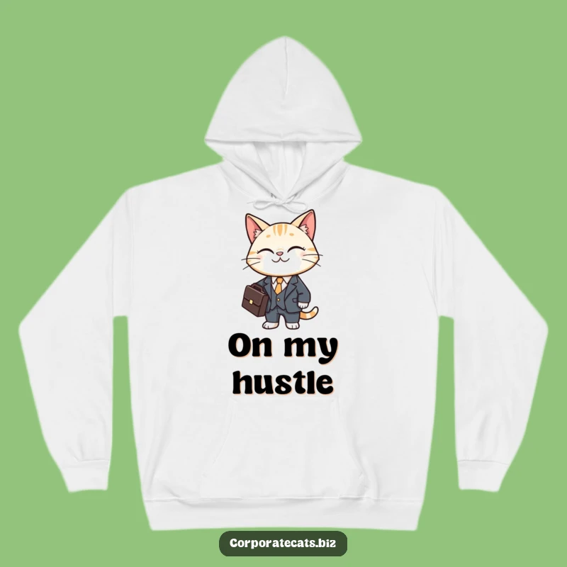Cozy Funny Cat Business Suit Hoodie - Warm & Professional Feline Style