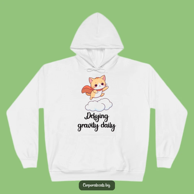 Funny Superhero Cat Hoodie - Cozy Cape Cloud Adventure Sweatshirt Gift