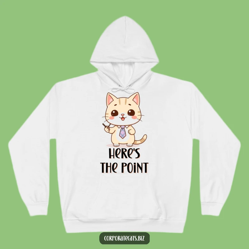 Cozy Funny Cat Presentation Hoodie - Warm Comfort & Feline Educator Style