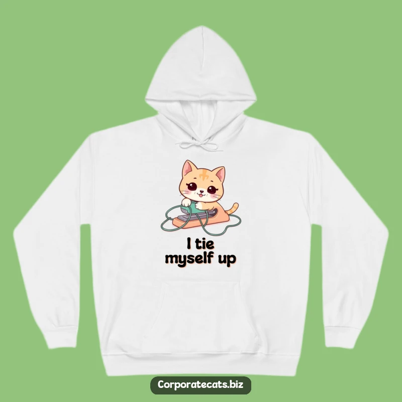 Funny Cat Stapler Hoodie: Cozy Office Humor Gift for Colleagues