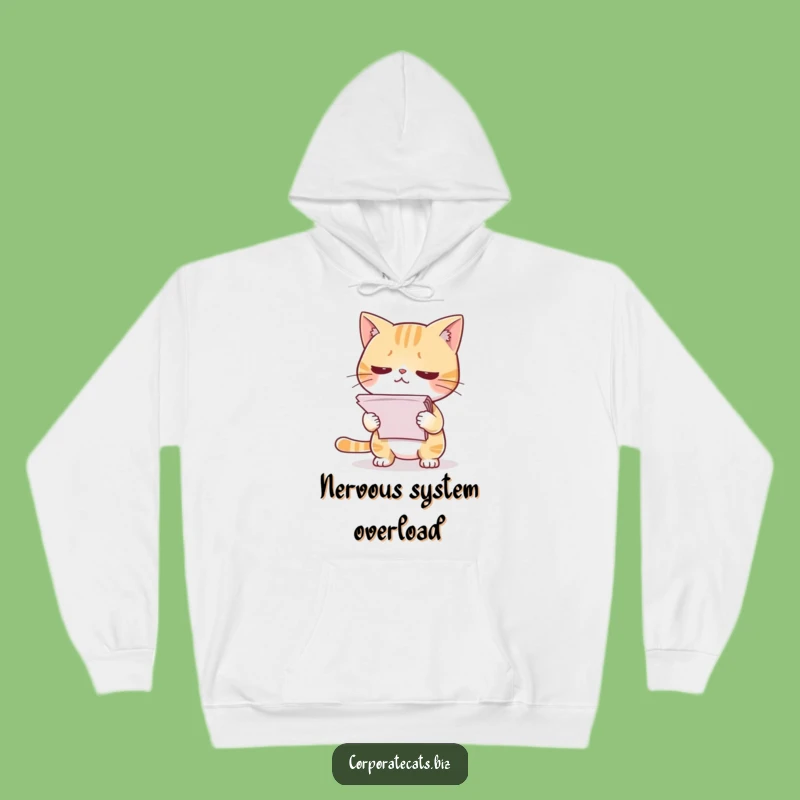 Funny Cat Nervous Papers Hoodie - Cozy Gift for the Anxious Professional