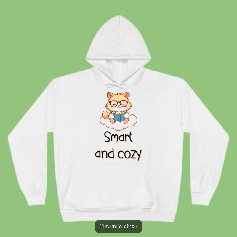 Funny Cat Cloud Hoodie: Cozy Up with a Reading Cat, Ultimate Funny Gift