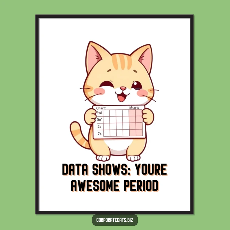 Free Printable Cat Chart Art: Funny Wall Decor Downloadable Gift for Business Whiz