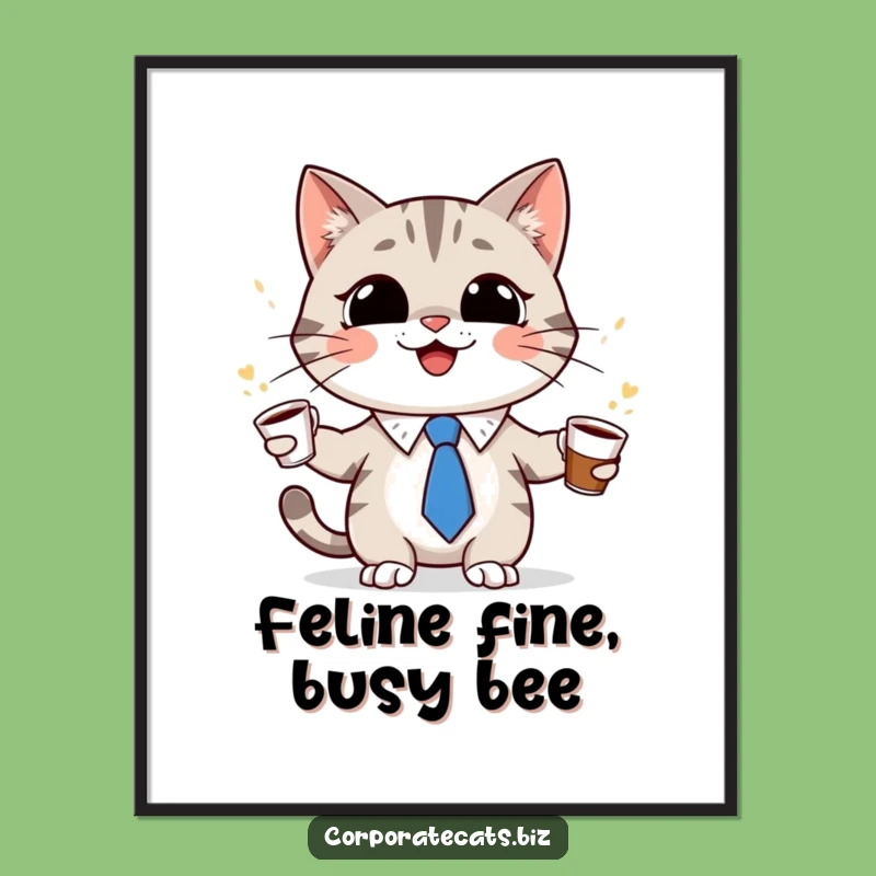 Free Printable Cat Tie Wall Art - Funny Downloadable Decor for a Quirky Kitchen
