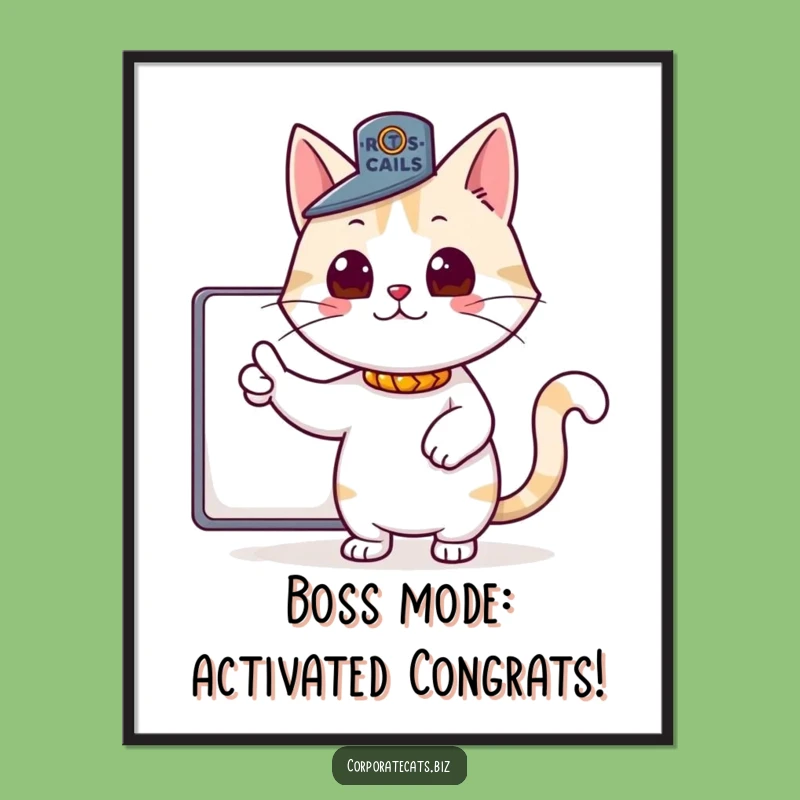 Free Printable Wall Art: Boss Cat's Command - Humorous Downloadable Decor