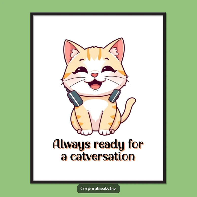 Free Printable Wall Art: Chatty Cat Gamer Funny Downloadable Decor