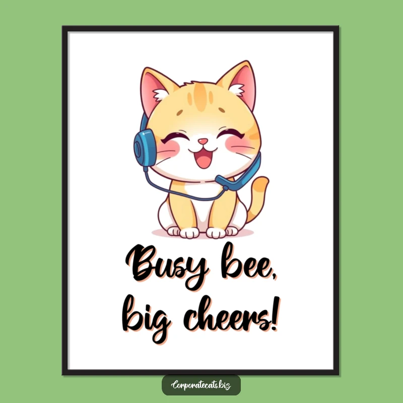 Free Printable Wall Art: Chatty Cat's Office Chat - Funny Downloadable Decor