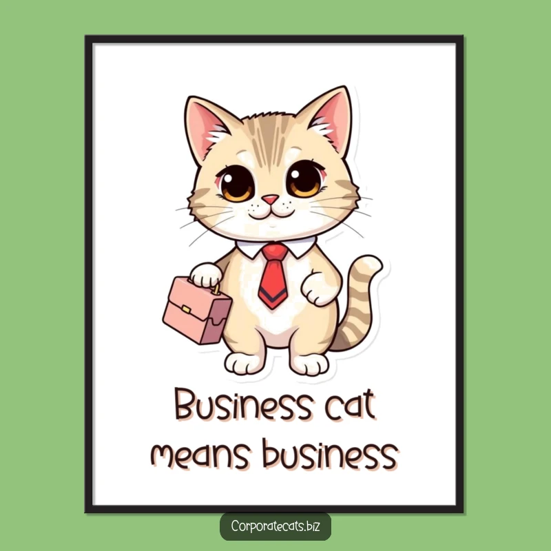 Free Printable Wall Art: Dapper Cat Boss - Funny Downloadable Office Decor for Cat Lovers