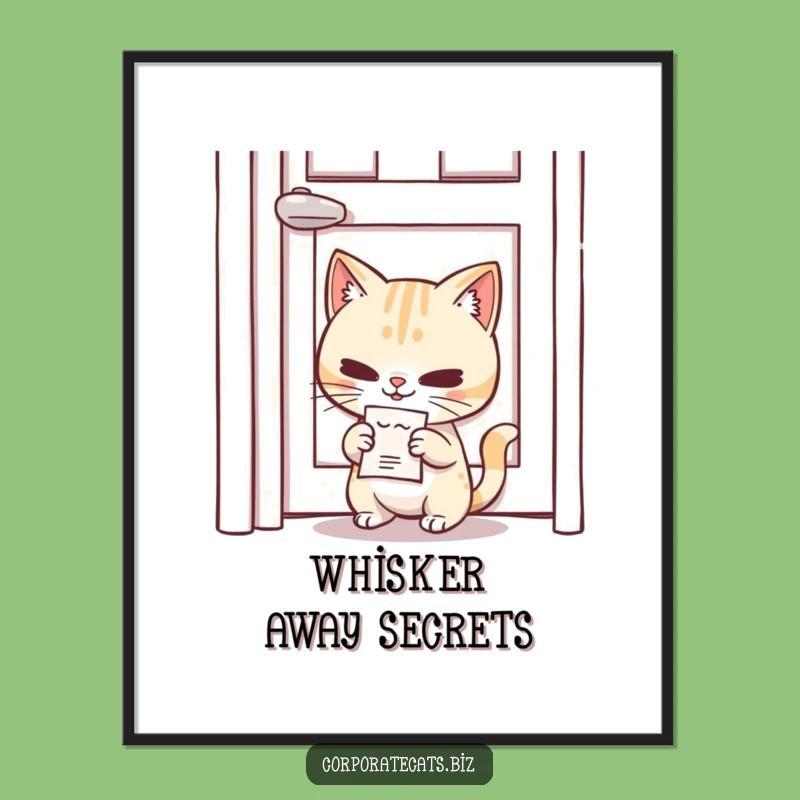 Free Printable Wall Art: Secret Agent Cat - Funny Downloadable Decor for Intriguing Spaces