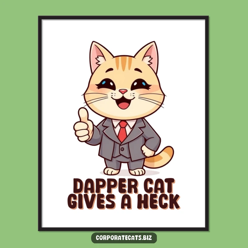 Free Printable Wall Art: Suave Cat - Funny Downloadable Decor for Offices and Homes