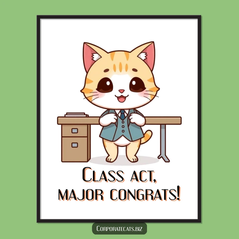 Free Printable Wall Art: Suited Cat's Elegant Charm - Funny Downloadable Decor