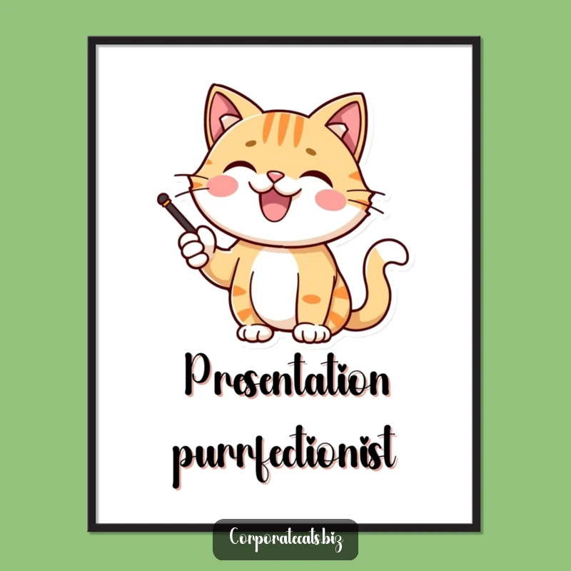 Free Printable Cat Presentation Wall Art - Funny Downloadable Decor for a Bright Space