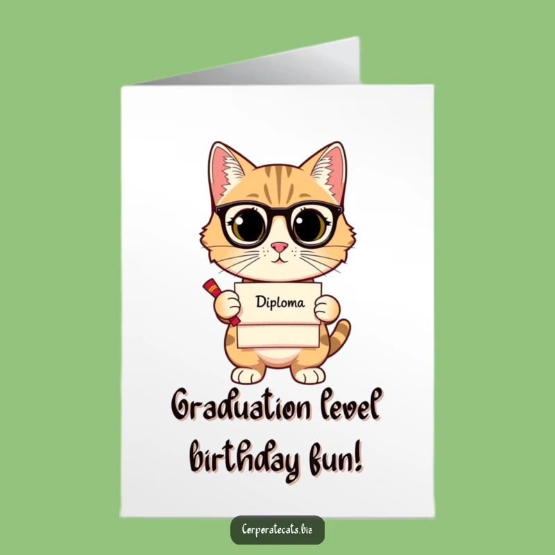 Free Printable Birthday Card: Grad Cat Smarty Pants Funny Downloadable Gift