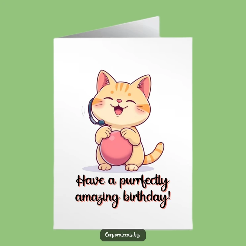 Free Printable Birthday Card: Happy Cat Stress Relief Humor Downloadable Gift