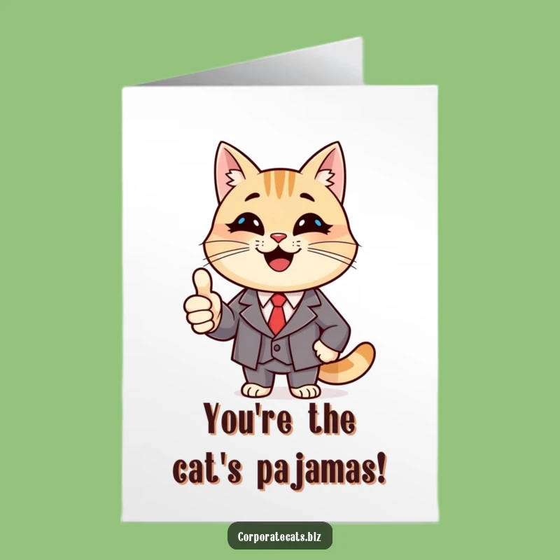 Free Printable Birthday Card: Suave Cat - Funny Downloadable Gift for Classy Celebrations