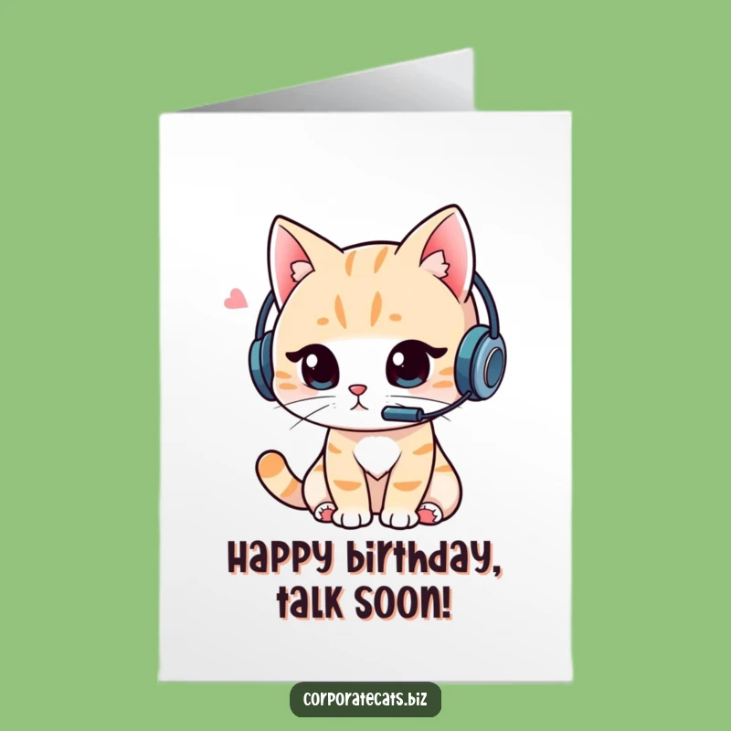 Free Printable Funny Cat Video Call Birthday Card: Tech Humor Downloadable!