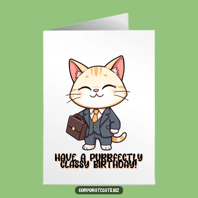 Free Printable Birthday Card: Business Cat's Big Deal, Funny Gift