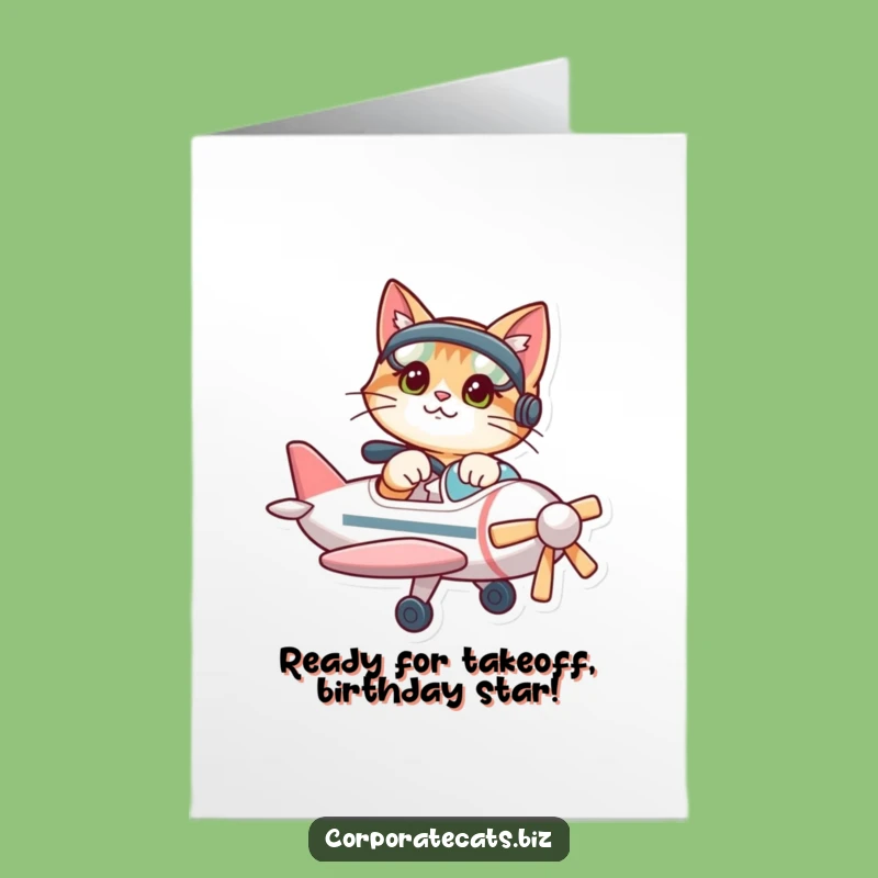 Free Printable Funny Airplane Cat Birthday Card - Cheerful Downloadable Gift