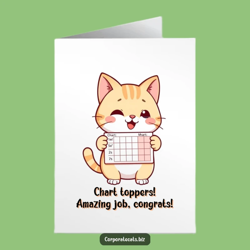 Free Printable Cat Chart Card: Funny Congrats Downloadable Gift for Achievers