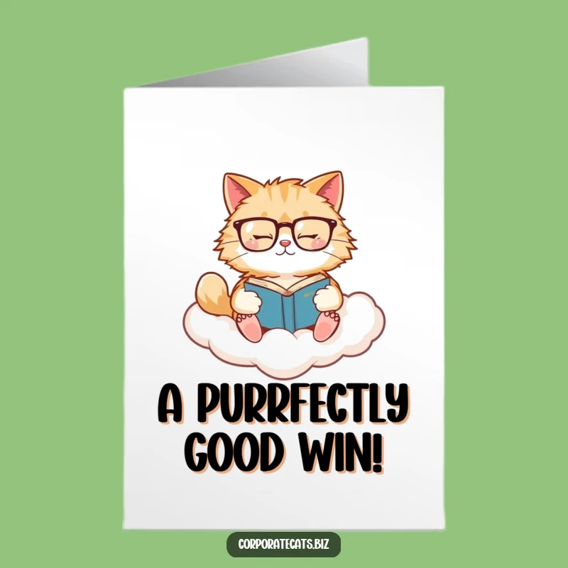 Free Printable Cat Congrats Card: Humorous Cloud Reader Downloadable Greeting