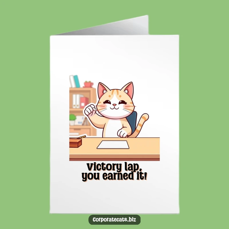 Free Printable Congrats Card: Fist Pump Cat Victory - Hilarious Downloadable Success