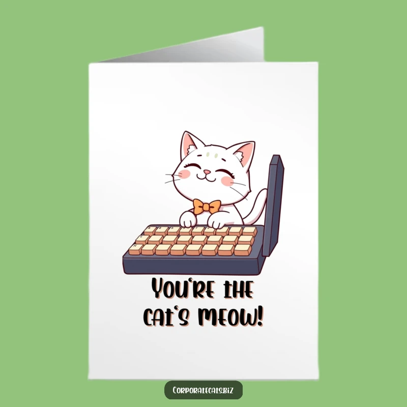 Funny Free Printable Congrats Card: Giggling Cat Keyboard Hero Downloadable Gift