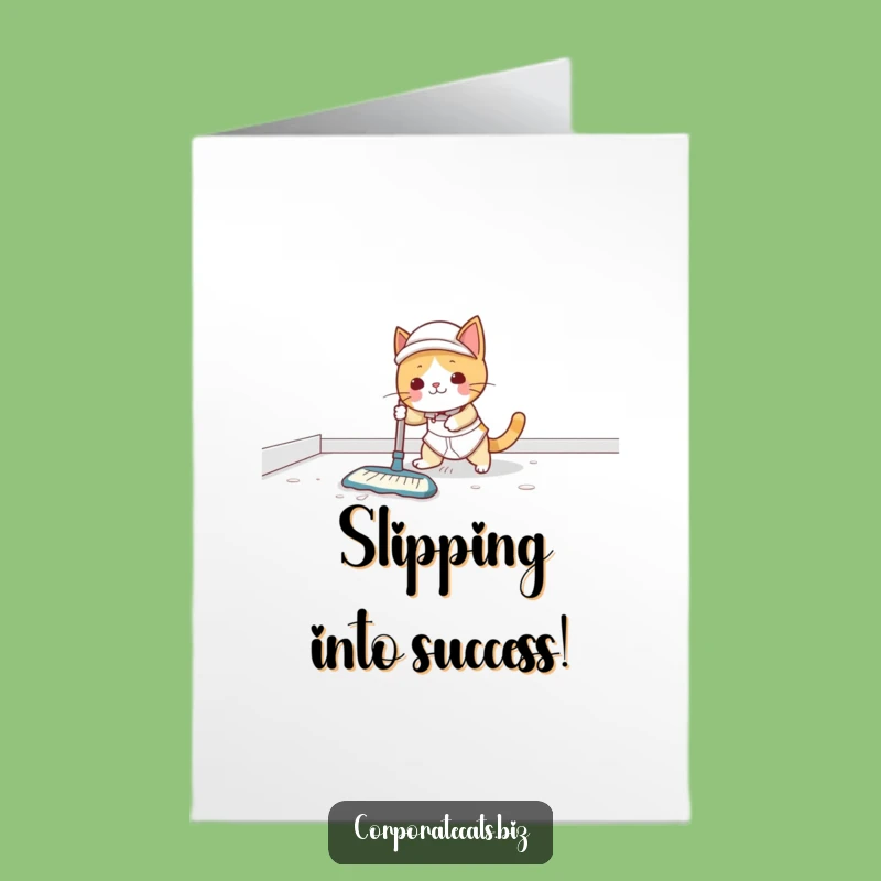 Hilarious Free Printable Congrats Card: Cat Janitor's Slip - Downloadable DIY!