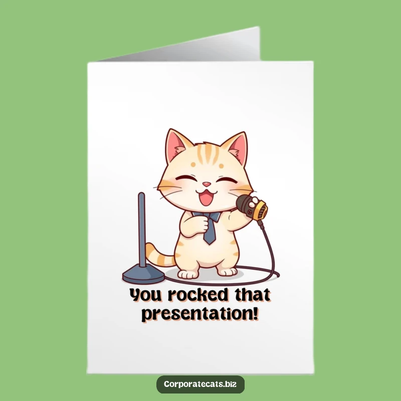 Hilarious Free Printable Congrats Card: Cat Presenter's Trip - DIY Downloadable Gift!