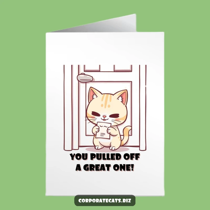 Free Printable Congrats Card: Stealthy Cat - Funny Downloadable Gift for Secret Successes