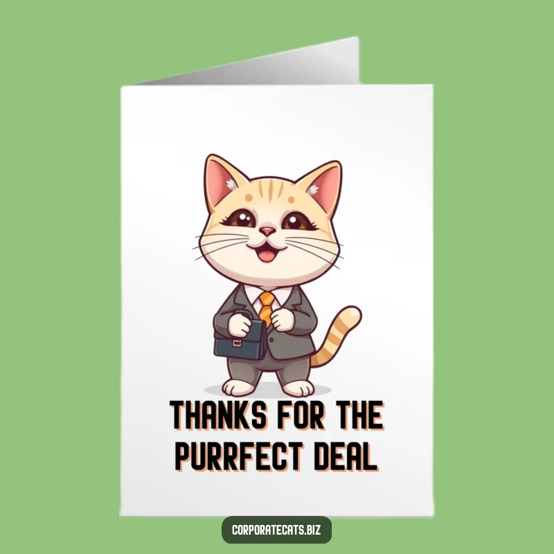 Free Printable Thank You Card: Business Cat Gratitude, Downloadable Thanks with Humor