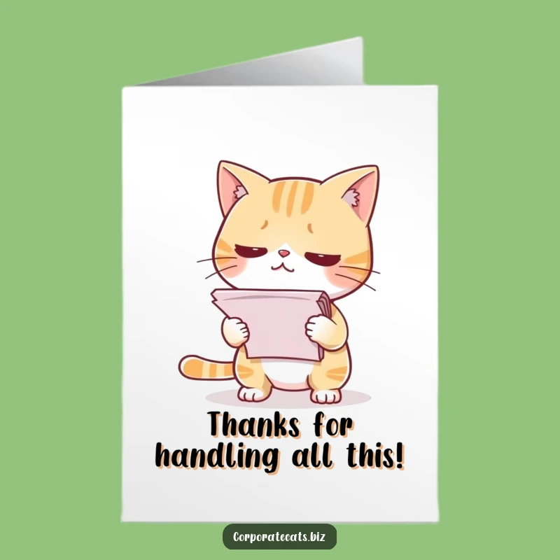 Free Printable Thank You Card: Cat's Paper Offering, Humorous Downloadable Gift