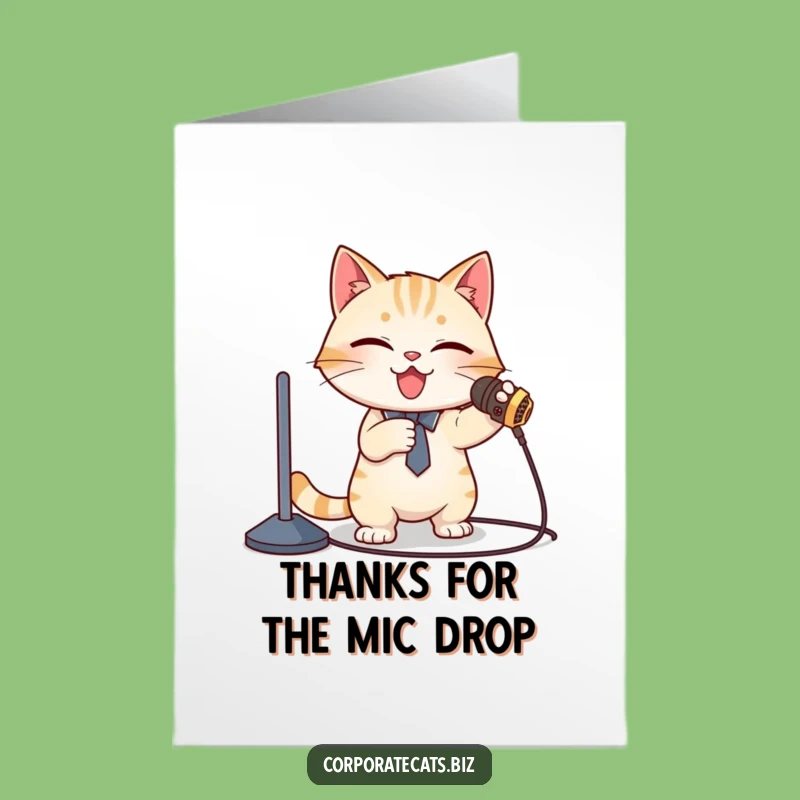 Funny Free Printable Thank You Card: Cat Presenter Oopsie - Unique Downloadable Gift!