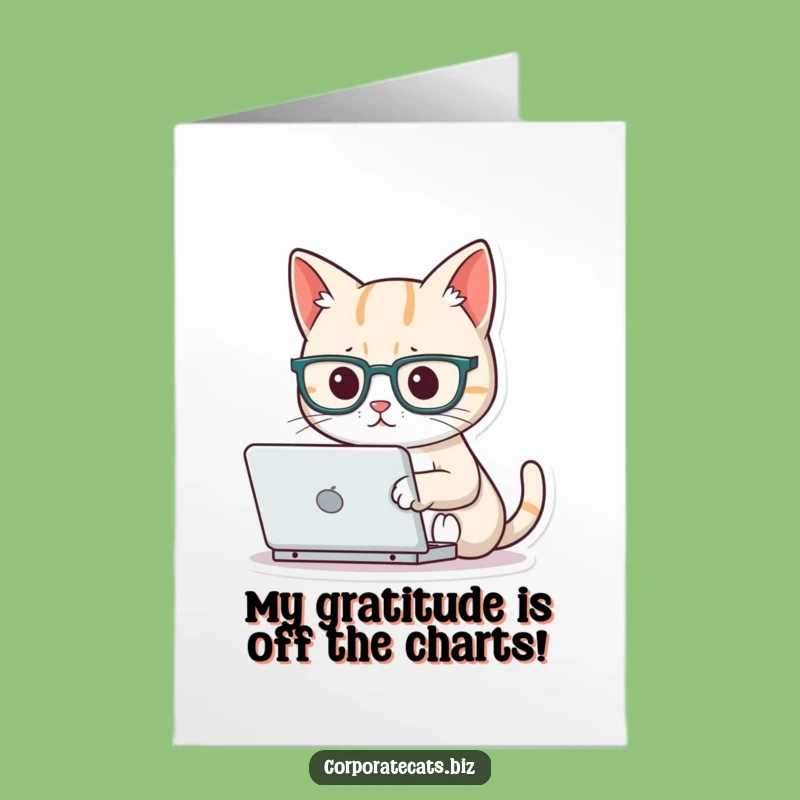 Free Printable Thank You Card: Cat Typing Laptop, Funny Downloadable Gift!