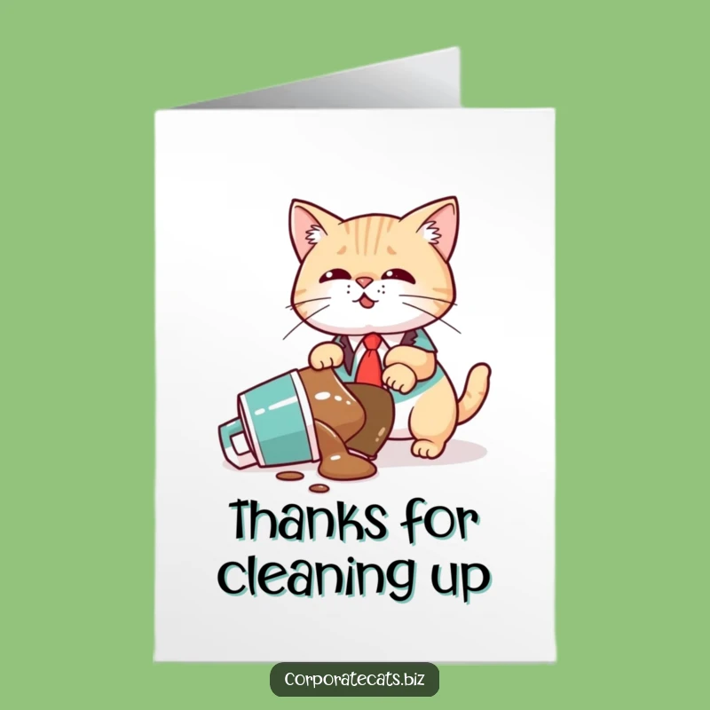 Funny Free Printable Thank You Card: Clumsy Cat Exec - A Unique Downloadable Gift!
