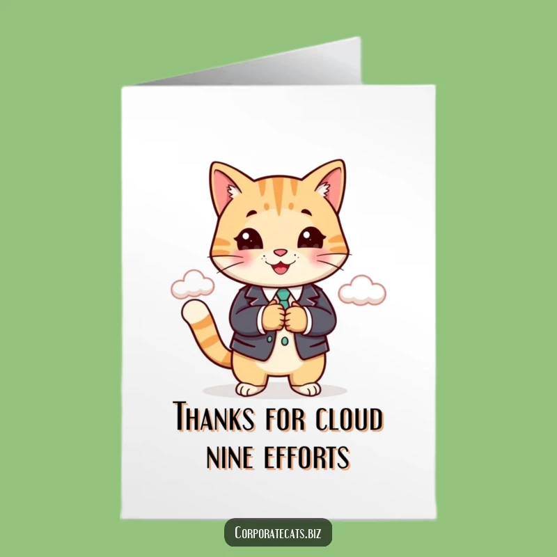 Free Printable Funny Cat Business Card: Thank You Cat Handshake Downloadable Card
