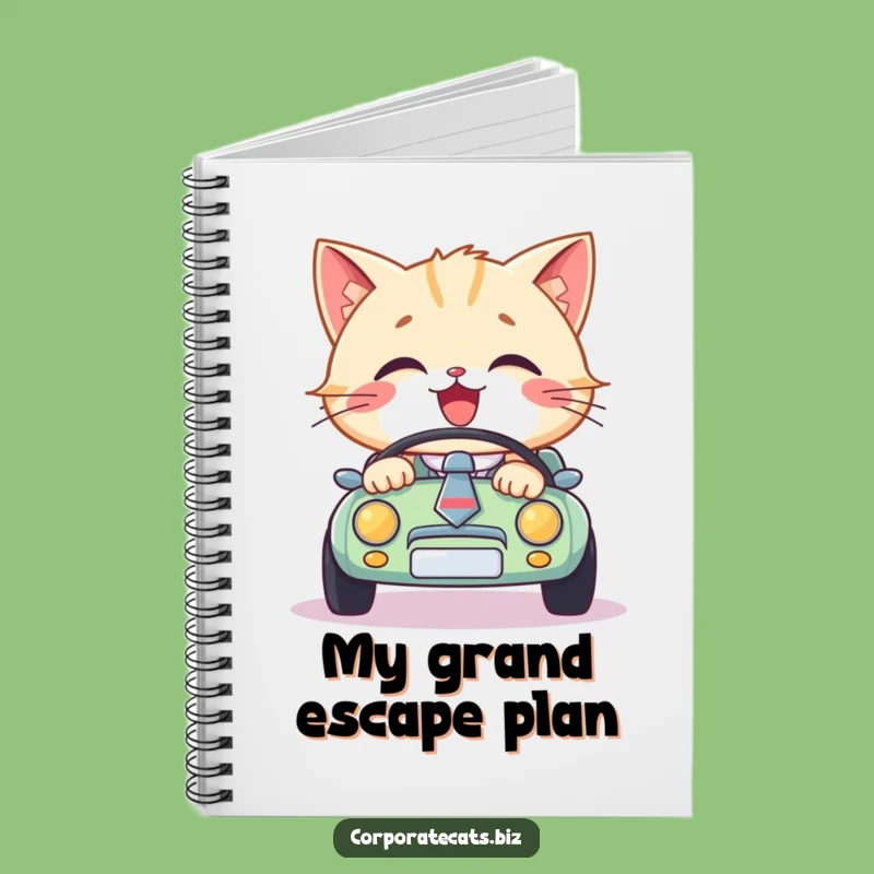 Funny Cat Driver Notebook - Dapper Necktie Cat Journal for Ideas