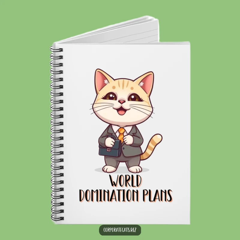 Funny Cat in Suit Holding Briefcase Notebook: Hilarious Journal for Ideas & Plans