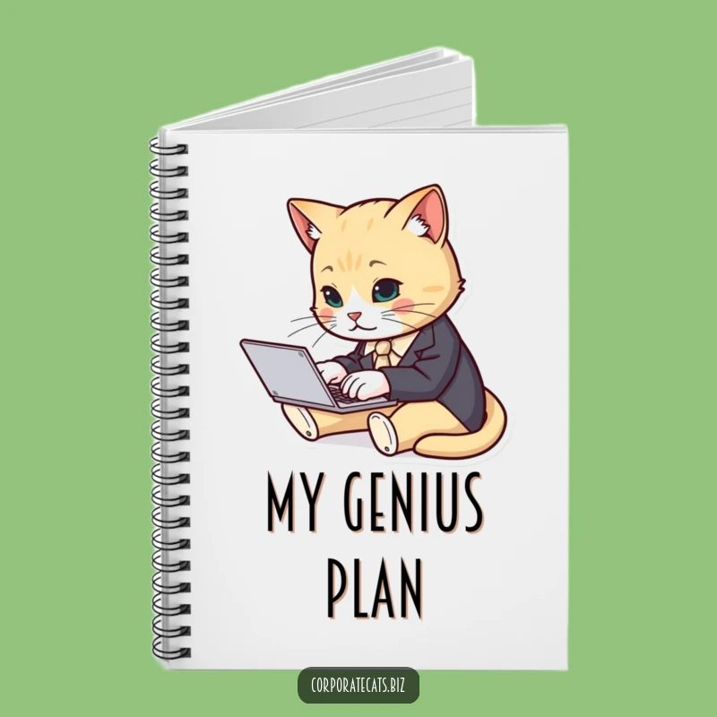 Funny Cat Suit Typist Notebook - Jot Down Brilliant Ideas with Feline Focus