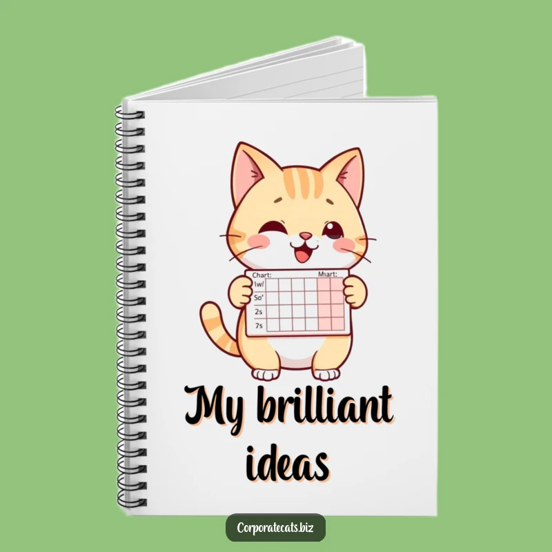 Funny Cheerful Cat Notebook: Presenting Tiny Chart, Perfect Journal for Business Ideas