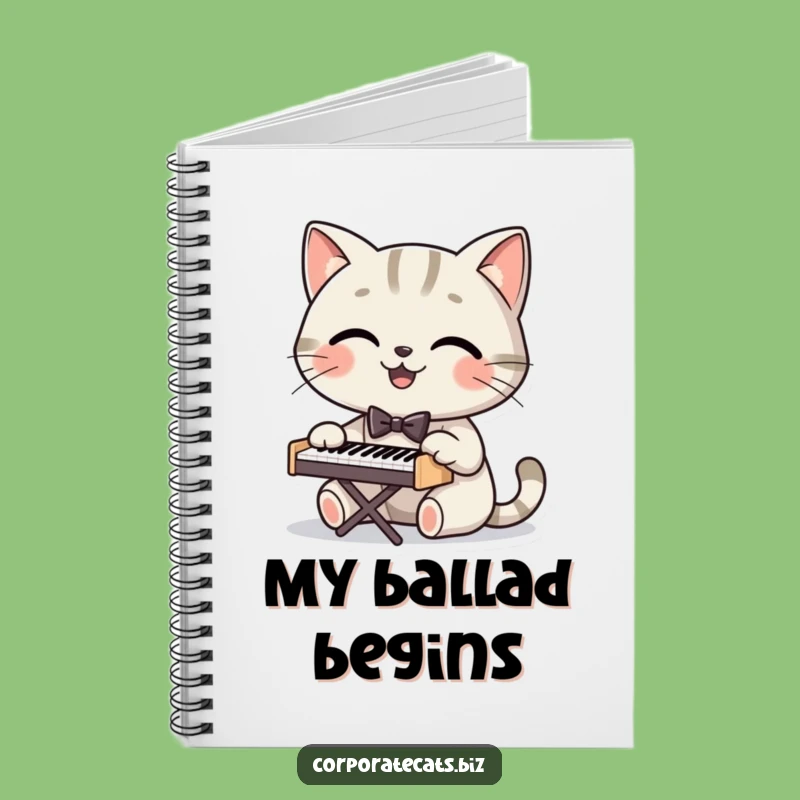 Funny Dapper Cat Pianist Notebook: Jot Down Ideas with Hilarious Musical Notes