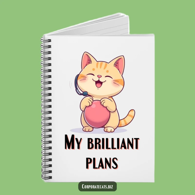 Funny Notebook: Headset Stress Ball Cat Cover, Calm Notes Funny Gift