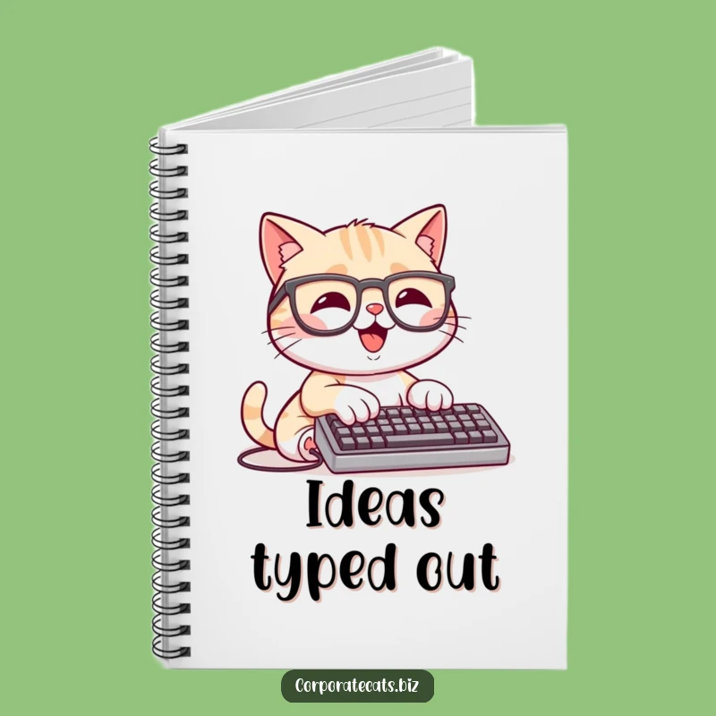 Funny Programmer Cat Notebook: Happy Cat Typing Journal, Ideal Funny Gift