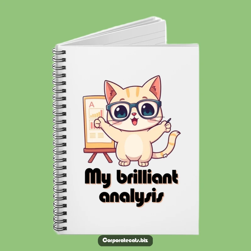 Funny Cat Chart Pointer Notebook - Jot Down Insights with Feline Focus