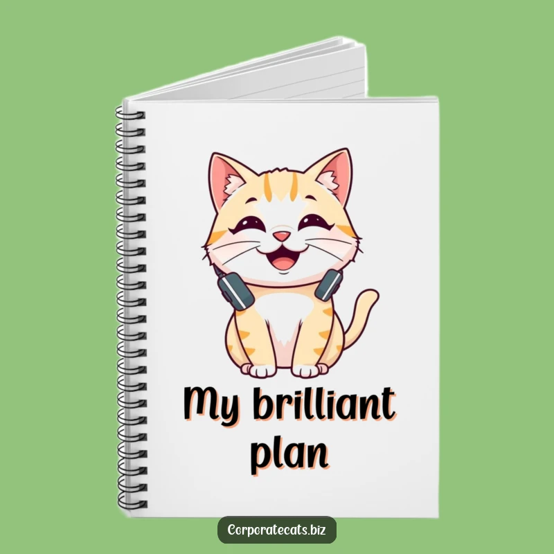 Funny Cheerful Cat Notebook - Talking Feline Journal - Hilarious Note-Taking Gift